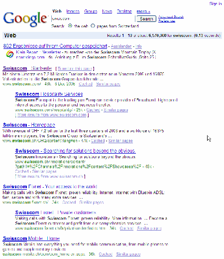 Swisscom Google 2006-12-07