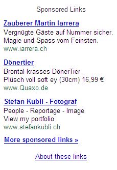 Google-Ads Doenertier 2007-01-16