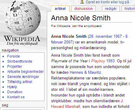 Wikipedia-dk AnnaNicoleSmith 2007-02-09