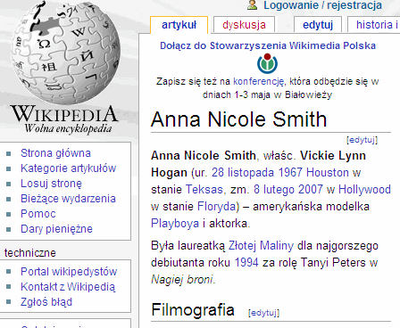 Wikipedia-pl AnnaNicoleSmith 2007-02-09