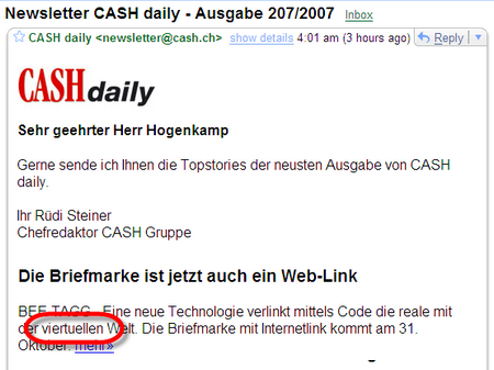 CASHdaily viertuell 2007-10-26